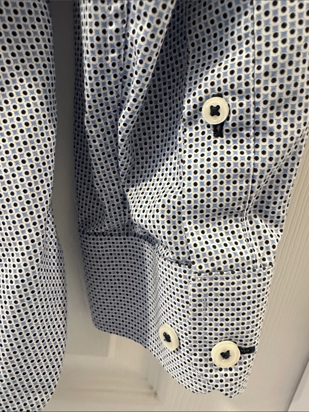 LEO CHEVALIER Designer Men's Light Blue Patterned Button-Down Dress Shirt SZ L - Picture 4 of 13